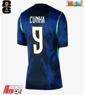 Brasil Matheus Cunha #9 Segunda Equipación Mujer Mundial 2026 Manga Corta
